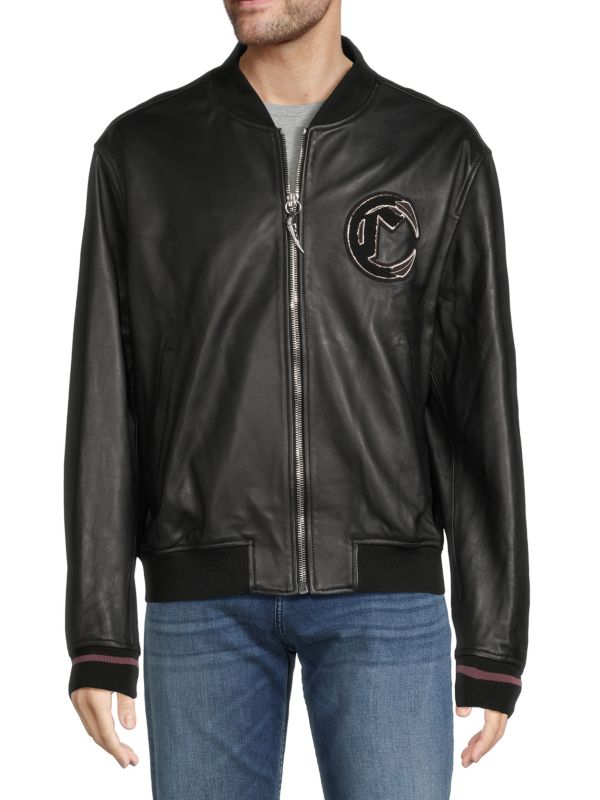Roberto Cavalli Leather Bomber Jacket